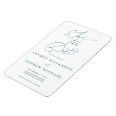 Emerald Green Minimalistisch Save the Date Einladu Magnet (Linke Seite)