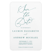 Emerald Green Minimalistisch Save the Date Einladu Magnet (Vertikal)
