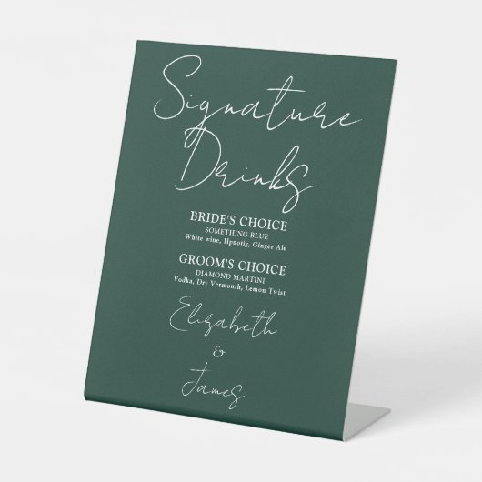 Emerald Green Minimalistisch Script Signature Drin Sockelschild (Vorderseite)