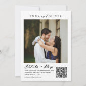 Emerald Green Minimalistisch Wedding Foto QR Code Einladung (Rückseite)