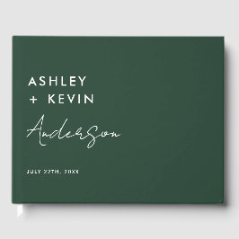 Emerald Green Minimalistisch Wedding Sign in Gästebuch