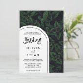 Emerald green mint chic Wedding Einladung (Stehend Vorderseite)