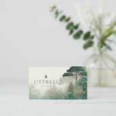 Emerald Green Misty Forest Serene Landscape Visitenkarte (Stehend Vorderseite)