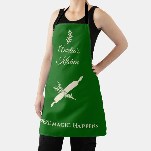 Emerald Green mit Champagne Gold Rolling Button He Schürze (InSitu)