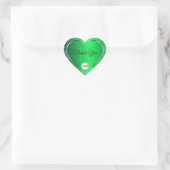 Emerald Green mit Logo-Initialen Glitzer Vielen Da Herz-Aufkleber (Tasche)