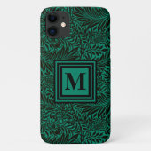 Emerald Green Mit Monogramm Botanical Pattern Case-Mate iPhone Hülle (Rückseite)