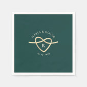 Emerald Green Mit Monogramm Wedding Serviette (Vorderseite)