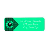 Emerald Green Mit Monogramm Zickzack (Vorne)