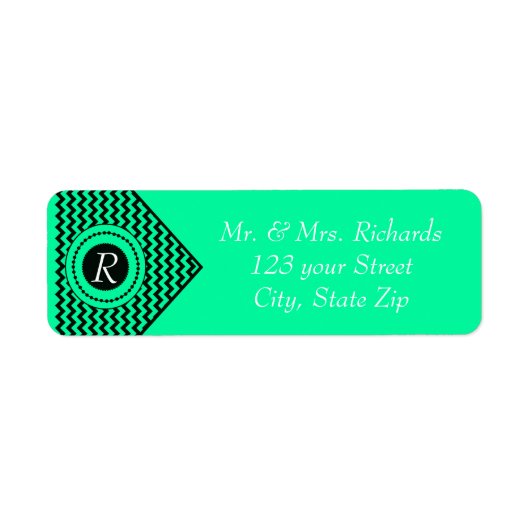 Emerald Green Mit Monogramm Zickzack (Vorne)