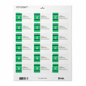 Emerald Green mit Navy White Stripes Team Jersey Adressaufkleber (Vorne)