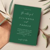 Emerald Green MOD Calligraphy Wedding Einladung