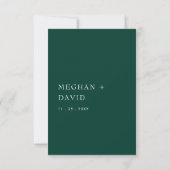 Emerald Green Modern Arch Wedding RSVP Karte (Rückseite)