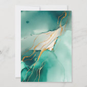 Emerald Green Modern Beach Wedding Foto Rett Date Einladung (Rückseite)