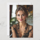 Emerald Green Modern Birthday Dinner Foto Einladung (Rückseite)