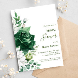 Emerald Green Modern Elegantes Brautparty Einladung