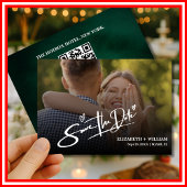 Emerald Green Modern Elegantes FOTO QR Code Save The Date
