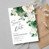 Emerald Green Modern Floral Elegante Hochzeit Save The Date