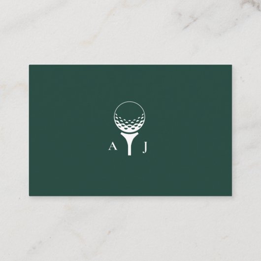 Emerald Green Modern Golf Wedding Drink Ticket (Rückseite)