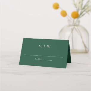 Emerald Green Modern Minimal QR Code Hochzeit Platzkarte