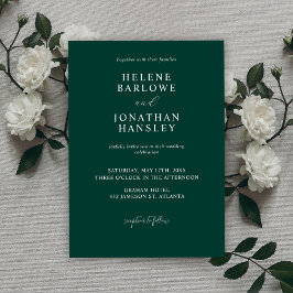 Emerald Green Modern Minimal Wedding Einladung