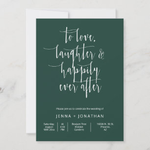 Emerald Green Modern Minimal Wedding QR Code Foto Einladung