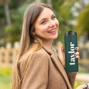Emerald Green Modern Minimalistisch einfach, kunde Thermosbecher