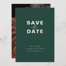 Emerald Green Modern Minimalistisch Save the Date