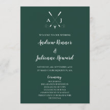 Emerald Green Modern Minimalistische Golfhochzeit