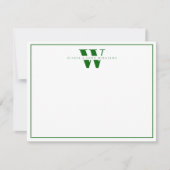 Emerald Green Modern Monogram Couple Stationery Mitteilungskarte (Vorderseite)
