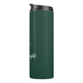 Emerald Green Modern Monogram Golf Wedding Thermosbecher (Nach rechts gedreht)