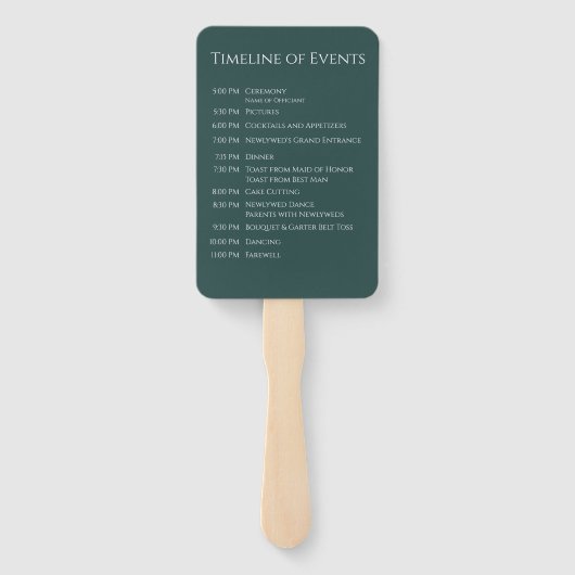 Emerald Green-Modern- Monogram-Wedding Program- Fächer (Rückseite)