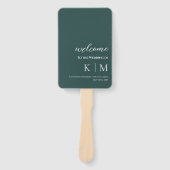 Emerald Green-Modern- Monogram-Wedding Program- Fächer (Vorderseite)