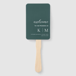 Emerald Green-Modern- Monogram-Wedding Program- Fächer