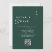 Emerald Green Modern Monogram Wedding QR Code Einladung (Rückseite)