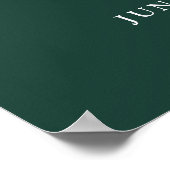 Emerald Green Modern Monogram Wedding Welcome Sign Poster (Ecke)