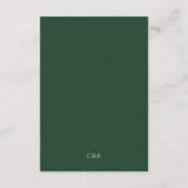 Emerald Green Modern QR Code Wedding RSVP Card Begleitkarte (Rückseite)