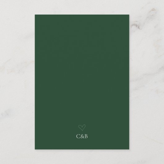 Emerald Green Modern QR Code Wedding RSVP Card Begleitkarte (Rückseite)