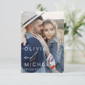 Emerald Green Modern Save the Date Foto (Stehend Vorderseite)