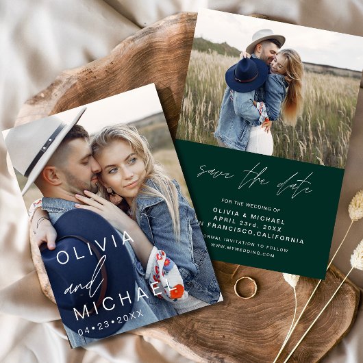 Emerald Green Modern Save the Date Foto