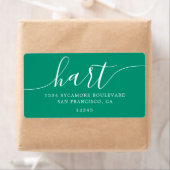 Emerald Green Modern Script Family Rücksendeadress (Insitu)