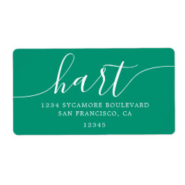 Emerald Green Modern Script Family Rücksendeadress