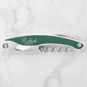 Emerald Green Modern Script Personalisiert Trauzeu Kellnermesser (Vorderseite)
