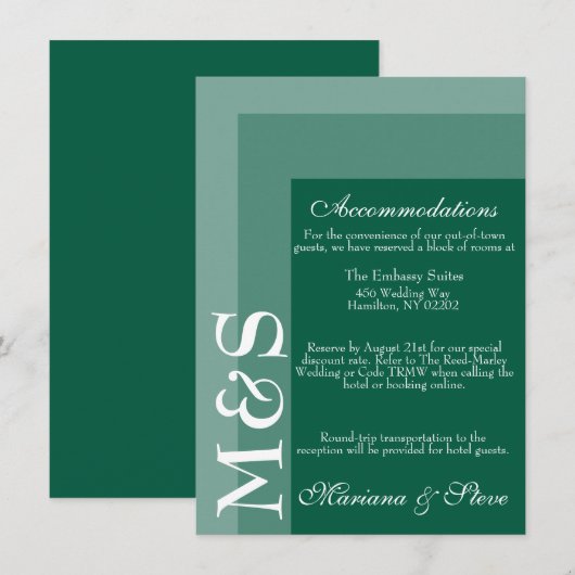 Emerald Green Modern Script Wedding Dankeskarte (Vorne/Hinten)
