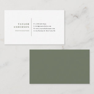 Emerald Green Modern Serif Typografie Minimalistis Visitenkarte