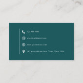 Emerald Green Modern Simple Business Card Visitenkarte (Rückseite)