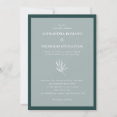 Emerald Green Modern Simple Wedding Einladung (Vorderseite)