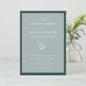 Emerald Green Modern Simple Wedding Einladung (Stehend Vorderseite)