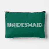 Emerald Green Modern Typografie Bridesmaid Zubehörtasche (Vorderseite)