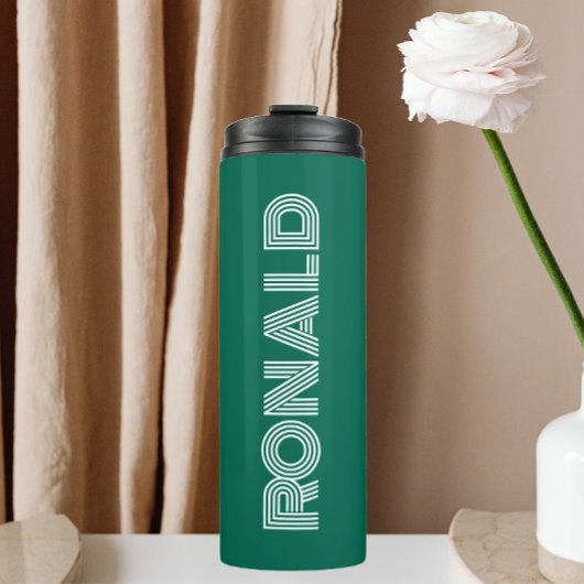 Emerald Green Modern Typografy Personalisiert Thermosbecher