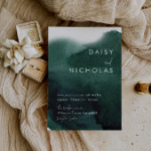 Emerald Green Modern Watercolor Wedding Einladung